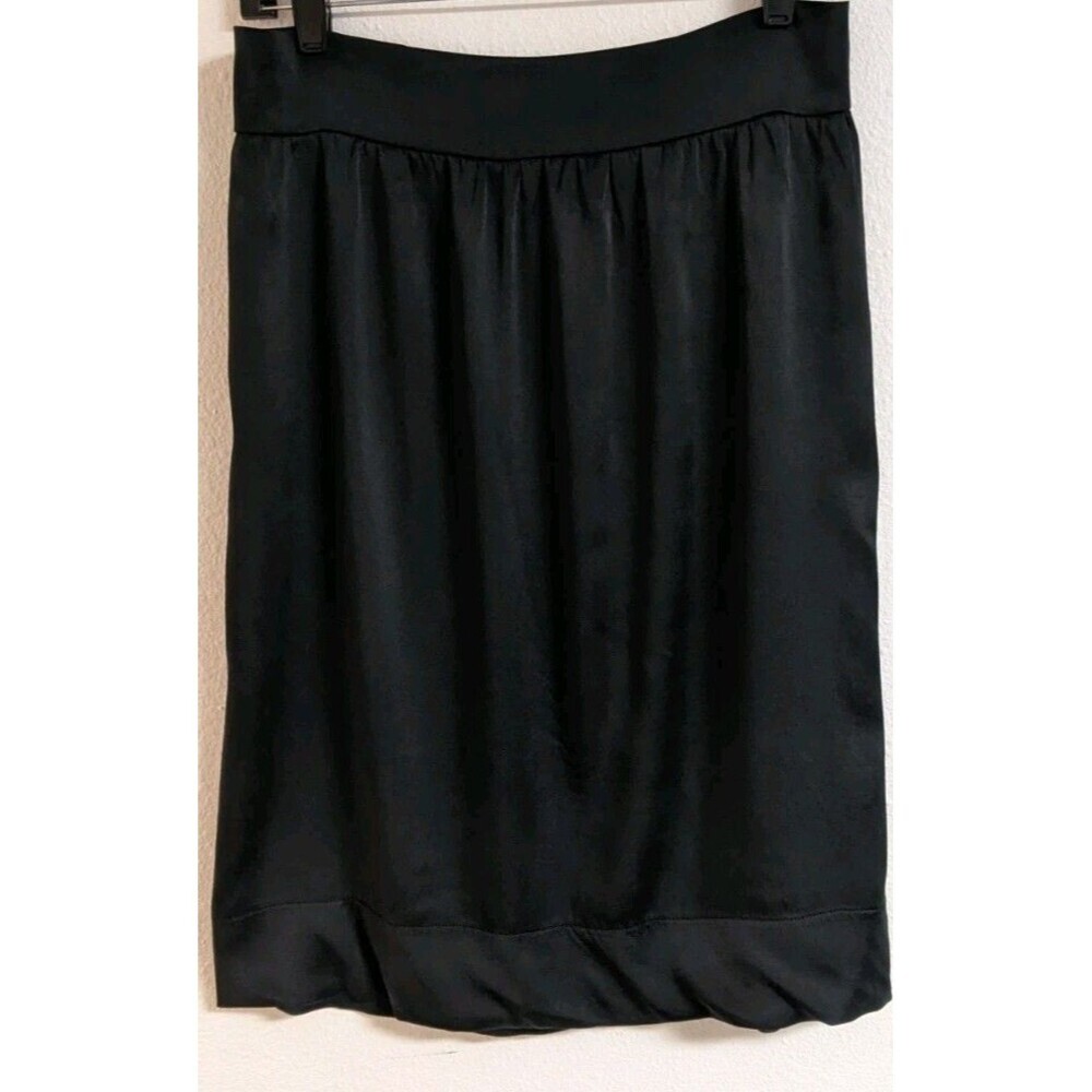 A Common Thread Black Silk Short Elastic Waist Skirt 8